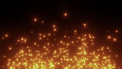Abstract motion background of burning particles on black background Stock Footage 142941522