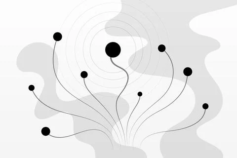 Abstract motion background with circles and lines. Stock Illustration