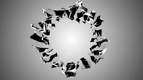 Abstract motion background circular warped ribbon grey Stock Footage 72226089