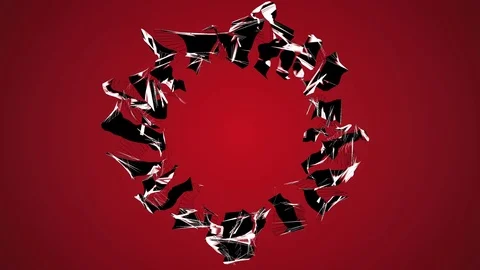 Abstract motion background circular warped ribbon red Stock Footage 72226116