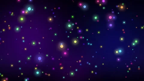 Abstract motion background with colorful glowing particles floating in a deep 库存影片 346215578