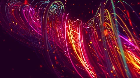 Abstract Motion Background - Colorful String stroke lines animation Stock Footage 146326870