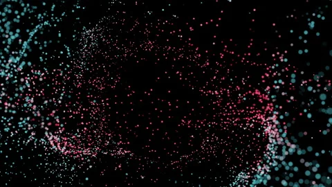 Abstract Motion Background With Cyan And Magenta Particles Stock Footage 137998492