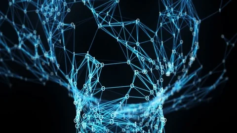 Abstract Motion Background - Digital Binary Plexus Funnel Loop Stock Footage 73747939