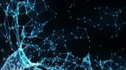 Abstract Motion Background - Digital Binary Plexus Data Networks Funnel Loop Stock Footage 73748974
