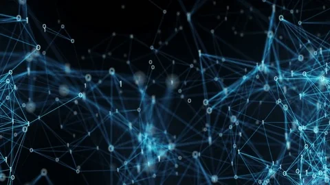 Abstract Motion Background Digital Binary Plexus Data Networks Alpha Matte Loop Stock Footage 73750003