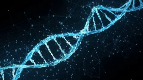 Abstract Motion Background - Digital Binary Plexus DNA molecule 4k Loop Stock Footage 75810747