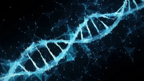 Abstract Motion Background - Digital Binary Polygon Plexus DNA molecule 4k Loop Stock Footage 75810860