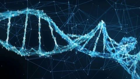 Abstract Motion Background - Digital Binary Plexus DNA molecule 4k Loop Stock Footage 75813225