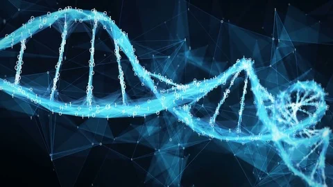 Abstract Motion Background - Digital Binary Polygon Plexus DNA molecule 4k Loop Stock Footage 75813433