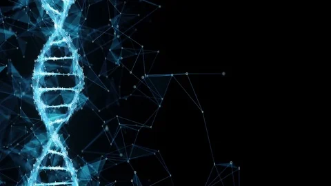 Abstract Motion Background - Digital Binary Polygon Plexus DNA molecule 4k Loop Stock Footage 75815594