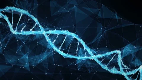 Abstract Motion Background - Digital Binary Polygon Plexus DNA molecule 4k Loop Stock Footage 75829913