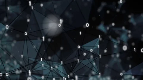 Abstract Motion Background - Digital Binary Polygon Plexus Data Networks Stock Footage 82711604