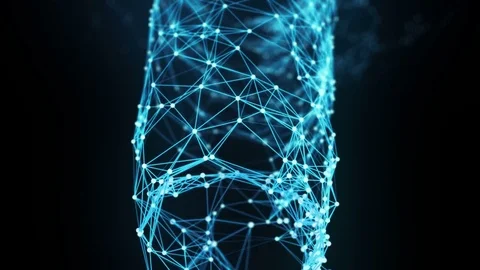 Abstract Motion Background - Digital Plexus Tunnel Alpha Matte Loop Stock Footage 73747759