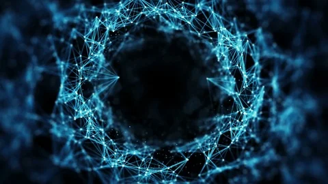 Abstract Motion Background - Digital Plexus Data Networks Alpha Matte Loop Stock Footage 73747923