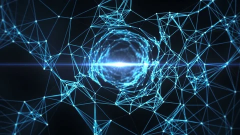 Abstract Motion Background - Digital Plexus Funnel Loop Stock Footage 73748187