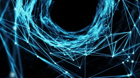 Abstract Motion Background - Digital Plexus Tunnel Loop Stock Footage 73748309