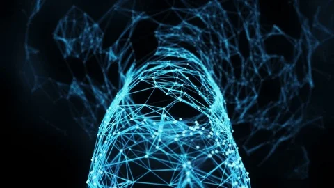 Abstract Motion Background - Digital Plexus Funnel Loop Stock Footage 73748618