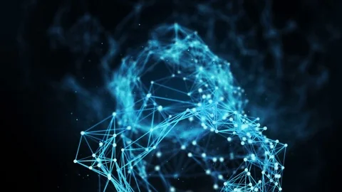 Abstract Motion Background - Digital Plexus Funnel Loop Stock Footage 73749678