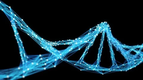 Abstract Motion Background - Digital Plexus DNA molecule 4k Loop Alpha Matte Stock Footage 75811209