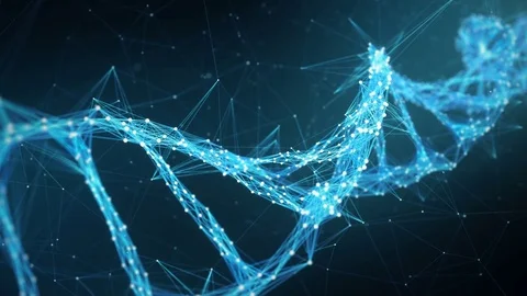 Abstract Motion Background - Digital Plexus DNA molecule 4k Loop Stock Footage 75811578