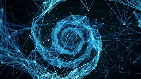 Abstract Motion Background - Digital Plexus DNA molecule 4k Loop Stock Footage 75812581