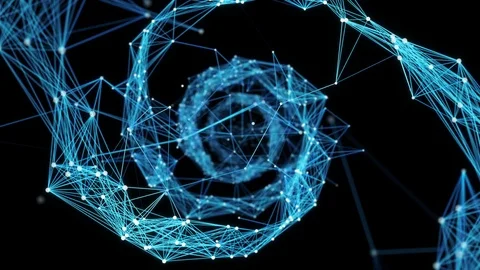 Abstract Motion Background - Digital Plexus DNA spiral 4k Loop Alpha Matte Stock Footage 75812663