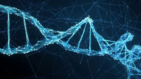 Abstract Motion Background - Digital Plexus DNA molecule 4k Loop Stock Footage 75813330