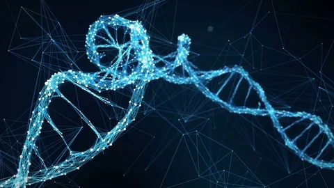 Abstract Motion Background - Digital Plexus DNA molecule 4k Loop Stock Footage 75813639