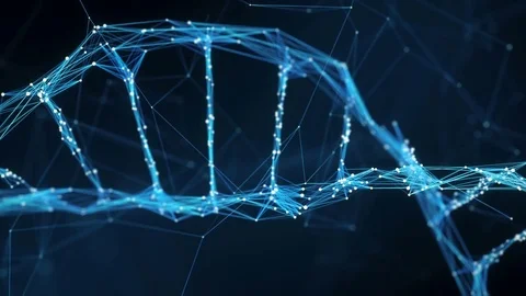 Abstract Motion Background - Digital Plexus DNA molecule 4k Loop Stock Footage 75830429