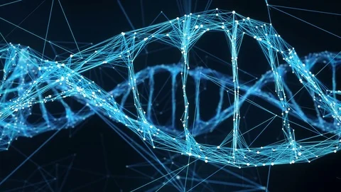 Abstract Motion Background - Digital Plexus DNA molecule 4k Loop Stock Footage 75830586
