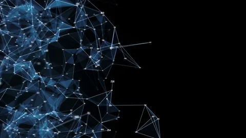 Abstract Motion Background - Digital Polygon Random Digits Plexus Data Networks Stock Footage 82707081