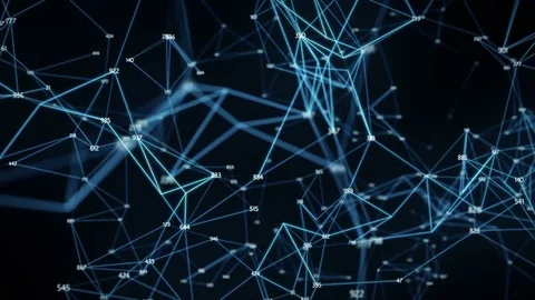 Abstract Motion Background - Digital Polygon Random Digits Plexus Data Networks Stock Footage 82710040