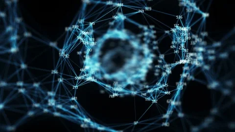 Abstract Motion Background - Digital Random Digits Plexus Tunnel Alpha matte Stock Footage 82471176