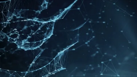 Abstract Motion Background - Digital Random Digits Plexus Data Networks Stock Footage 82706467