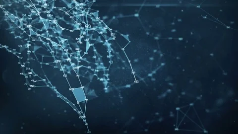 Abstract Motion Background - Digital Random Digits Plexus Data Networks Stock Footage 82706475