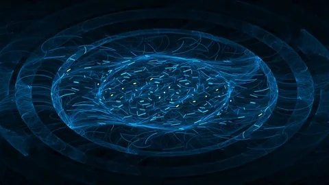 Abstract motion background, energy waves and lightning, seamless loop able. Stock Footage 78374853