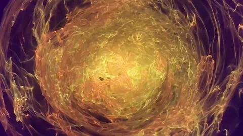 Abstract Motion Background Explosion With Particles And Sphere. Atom Science Illustrazione stock