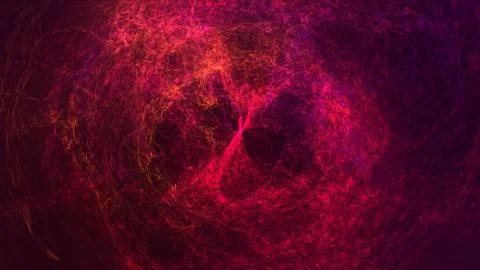 Abstract Motion Background Explosion With Particles And Sphere. Atom Science Illustrazione stock