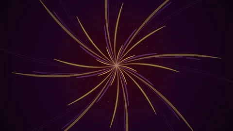 Abstract Motion Background Featuring Glowing Gold and Purple Light Rays Stock Footage 340348334