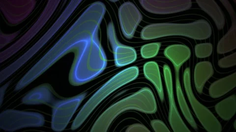 Abstract Motion Background Featuring Glowing Neon Fluid Shapes and Dynamic .. Stock Footage 340521882