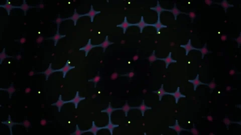 Abstract Motion Background Featuring Pulsing Neon Star Patterns and Floatin.. Stock Footage 343688820