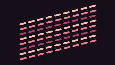 Abstract motion background featuring a rhythmic grid of rounded rectangular.. Stock Footage 347803237