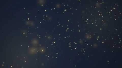 Abstract motion background with floating golden particles and bokeh effect .. Видео 341012956