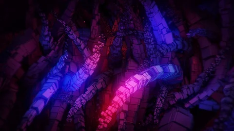 Abstract Motion Background Floating Polygons Vj Loop Stock Footage 100731359