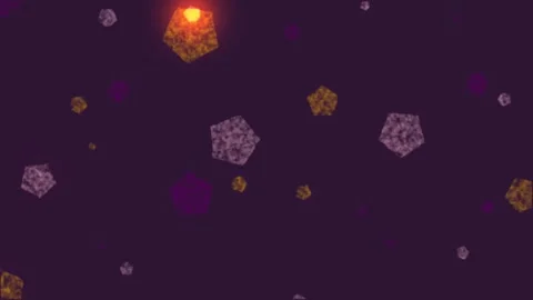 Abstract Motion Background with Floating Textured Polygons on Deep Purple Stock Footage 339316445