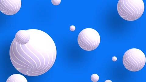 Abstract motion background with floating white spheres on bright blue 3D Stock Footage 337662292