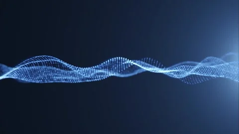 Abstract motion background with flowing blue dots creating dynamic wave pat.. Stock Footage 332220300