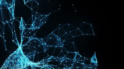 Abstract Motion Background - A Flying Through Digital Plexus Funnel Stock Footage 73748791