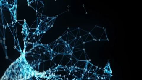 Abstract Motion Background - A Flying Through Digital Binary Plexus Funnel 스톡 동영상 73748865